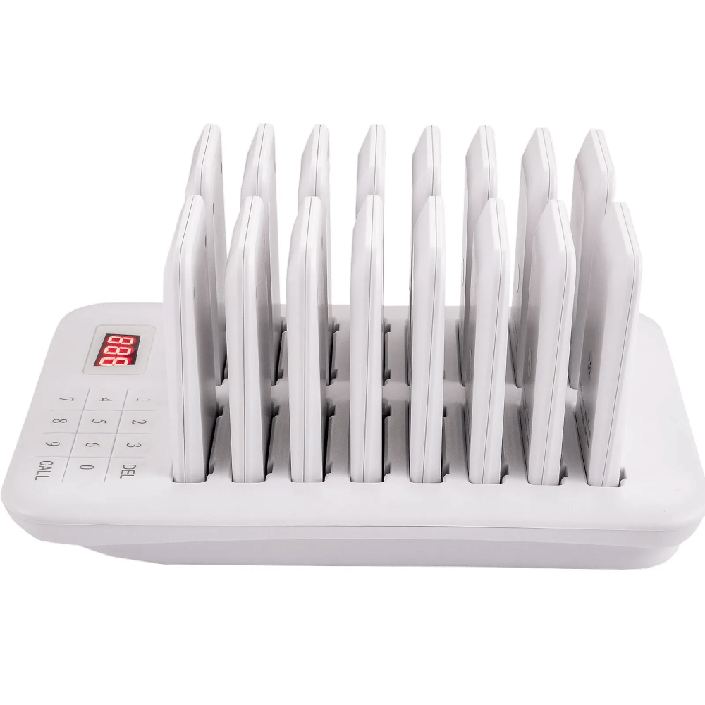 เครื่องเรียกคิวไร้สาย WORREX จำนวน 16 คิว รุ่น W-BCT6912 สีขาว